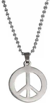 M Men Style Mens Peace Sign Symbol In Heart Shape Pendant Stainless Steel Pendant