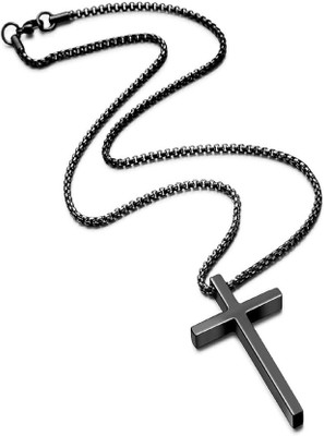 Ruhi Collection Religious Lord Jesus Crucifix Cross Pendant with Chain for Men/Boy Titanium Stainless Steel Locket