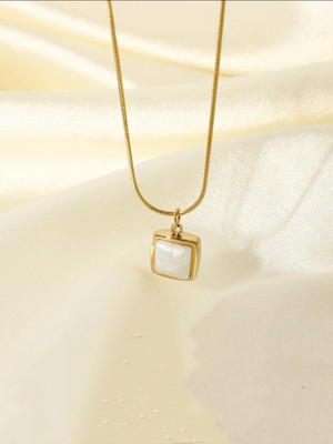 V FASHION JEWELLERY Gold-plated Cubic Zirconia Stainless Steel Pendant Set