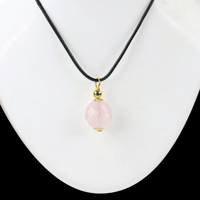 CRYSTU Natural Rose Quartz Oval Shape Pendant Locket with Thread for Unisex Quartz, Agate Crystal, Stone Pendant
