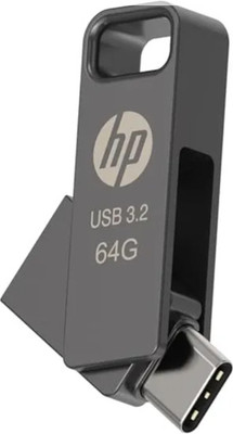 HP x206C USB 3.2 TYPE C 64 GB Pen Drive Compatible with Laptop, Mobile USB 3.2 Metal Case(Silver)