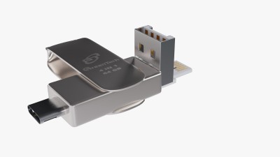 GREEN TECH GT061 USB NEO DRIVE 3.0 4 in 1 USB (Lightning , Type-C, Micro V8, USB Drive 64 GB Pen Drive(Silver)