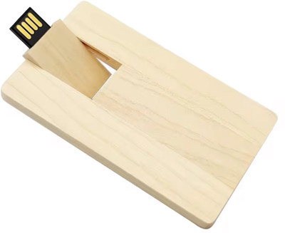 Harry Card Style Wooden USB Drive Slim Fit Portable 4 GB Pen Drive Compatible with Audio Player, Desktop Computer, Laptop, Mobile USB 2.0 Wood Case(Beige)