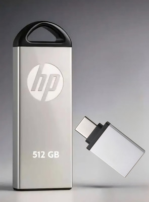 HP v V220 512 GB Pen Drive Compatible with Laptop, Gaming Console, Audio Player, Tablet, Mobile USB 2.0 Metal Case(Black, Silver)