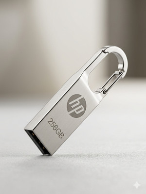 HP Dj v220w 256 GB Pen Drive Compatible with Mobile, Desktop Computer, Laptop, Audio Player USB 2.0, USB 3.0 Metal Case(Silver)