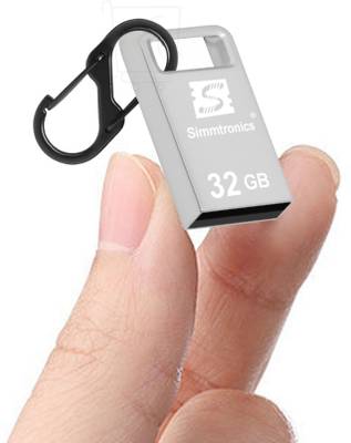 Simmtronics Ultra Speed Teeny 32GB Flash Drive USB 2.0 Metal Body With Hook, Only For Laptop 32 GB Pen Drive