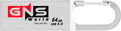 GNS World G-53 FIT PLUS USB 3.0 Flash Drive 64 GB Pen Drive Compatible with Television, Laptop, Desktop Computer, Audio Player USB 3.0, USB 2.0 Metal Case(Silver)