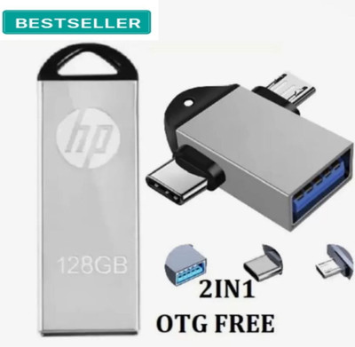 HP 2 IN 1 128 GB OTG Drive(Grey, Type A to Type C)
