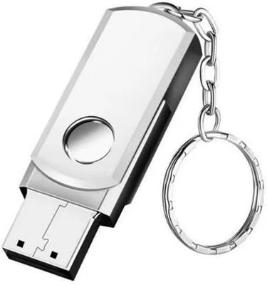 Harry Sleek Metal Finish Built-in Keychain Loop for Portability 8 GB Pen Drive Compatible with Audio Player, Desktop Computer, Laptop USB 2.0 Metal Case(Silver)