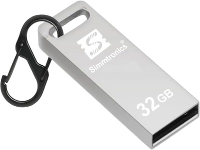 Simmtronics Ultra Speed USB 2.0 32GB Flash Drive Metal Body With Anti Lost Hook 32 GB Pen Drive(Silver)