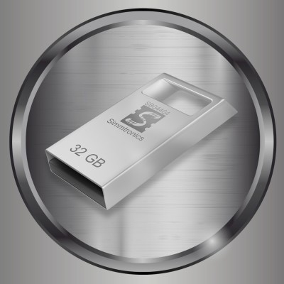 Simmtronics USB Teeny Flash Drive with Metal Body 32 GB Pen Drive(Silver)