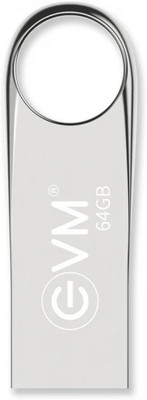 EVM EVMPDV/64GB 64 GB Pen Drive Compatible with Desktop Computer USB 2.0 Metal Case(Silver)