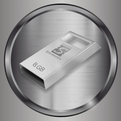 Simmtronics Teeny Flash Drive with Metal Body 8 GB Pen Drive(Silver)