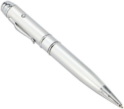 KBR PRODUCT Ball pen style with LED'S multifunctional laser pointer 32gb silver USB 2.0 media storage device 32 Pen Drive Compatible with Gaming Console, Desktop Computer, Audio Player, Television, Laptop USB 2.0 Metal Case(Silver)
