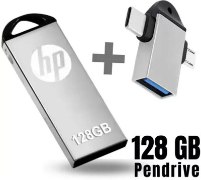 HP v220w 2IN1 OTG 128 GB Pen Drive(Silver)