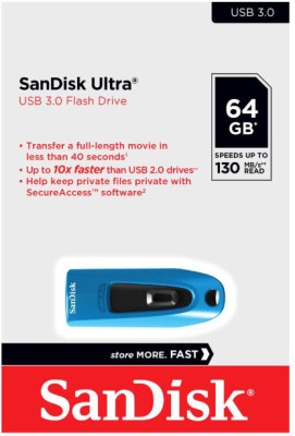 SanDisk ultra SDCZ48 usb3.0 64 GB Pen Drive(Blue)