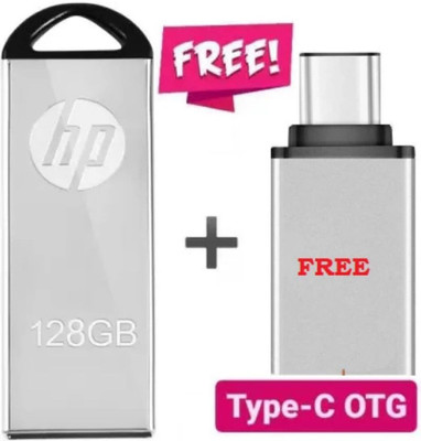 HP PENDRIVE WITH TYEP C OTG 128 GB Pen Drive Compatible with Audio Player USB 2.0 Metal Case(Multicolor)