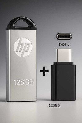 HP 128GB Pen drive V220W USB 3.0 128 GB Pen Drive Compatible with Audio Player, Desktop Computer, Gaming Console, Laptop, Mobile, Tablet USB 3.0 Metal Case(Silver)