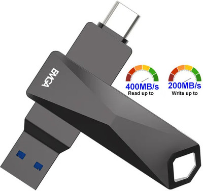 EMGA Delivering Innovation Dual Drive PRO Series Ultra Fast OTG USB 3.2 Gen2 Type A & C 128 GB Pen Drive Compatible with Laptop, Mobile, Desktop Computer, Television USB 3.2 Metal Case(Grey)