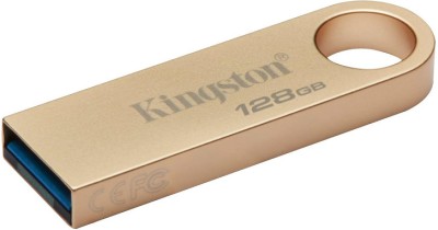 KINGSTON DataTraveler SE9G3 USB 3.2 Flash Drive Speed Up to 220MB/s Premium Metal Casing 128 GB Pen Drive(Gold)