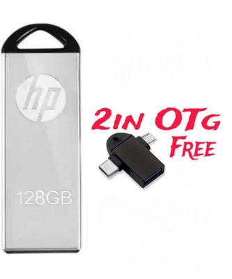 HP A1+ XYZ 128 GB Pen Drive Compatible with Laptop, Mobile, Desktop Computer, Audio Player, Tablet USB 2.0 Plastic Case(Silver)