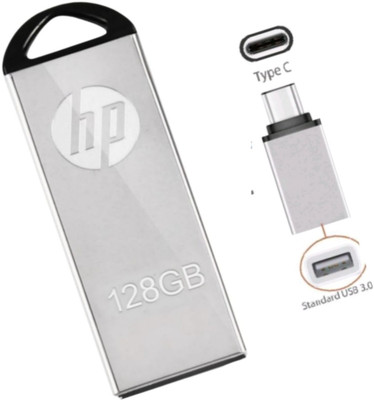 HP USB 2.0/3.0 128 GB Pen Drive Compatible with Mobile, Gaming Console, Desktop Computer, Tablet, Laptop USB 2.0 Metal Case(Silver)