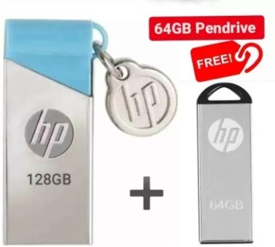 HP v215w 128 GB Pen Drive(Silver, Blue)