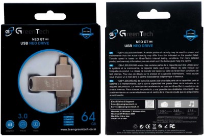 GREEN TECH NEO GT061 USB NEO DRIVE 64 GB Pen Drive(Silver)