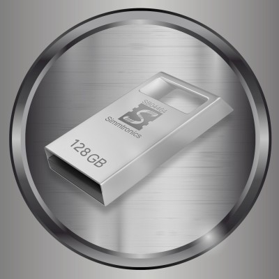 Simmtronics USB Teeny Flash Drive with Metal Body 128 GB Pen Drive(Silver)