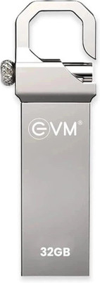 EVM EVMPD/32GB 32 GB Pen Drive Compatible with Desktop Computer, Laptop, Television USB 2.0 Metal Case(Black)