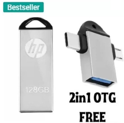 HP V220g OTG 2IN1 128 GB Pen Drive(Silver)