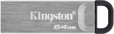 KINGSTON kingstonKyson USB 3.2 Flash Drive 32 GB - with Stylish Capless Metal (DTKN/64GB) 64 Pen Drive(Silver)