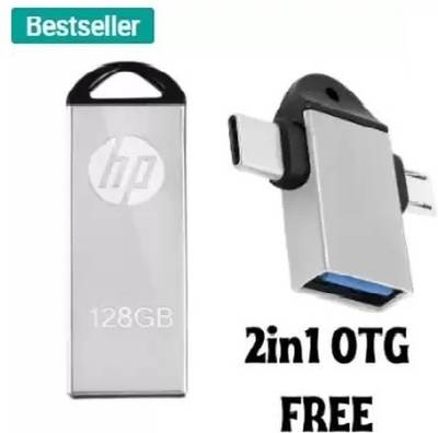 HP V220 OTG 2IN 1 FREE 128 GB Pen Drive