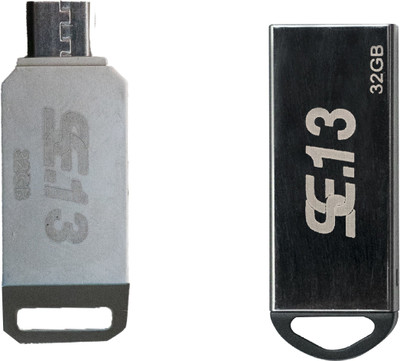 SE.13 V-8 OTG 32GB & SEPD-32GB 32 GB OTG Drive Compatible with Mobile, Laptop USB 3.0 Metal Case(Silver, Type A to Micro USB)