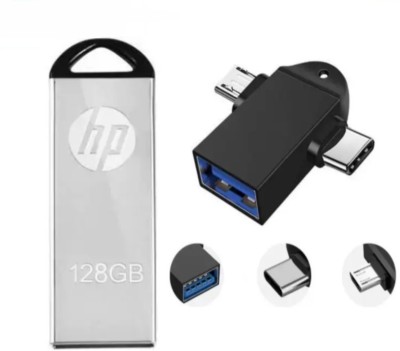 HP 128gb Pendrive 2in1 Otg Free 128 GB OTG Drive(Silver, Type A to Micro USB)