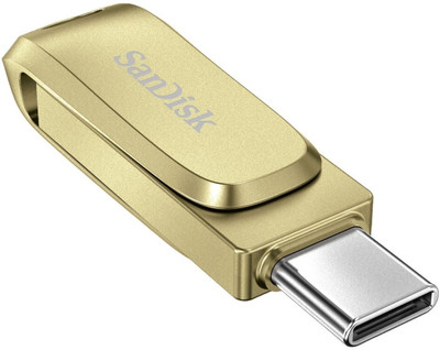 SanDisk SDDDC4-128G-I35GD 128 GB OTG Drive Compatible with Mobile, Desktop Computer, Laptop USB 3.1 Metal Case(Gold, Type A to Type C)