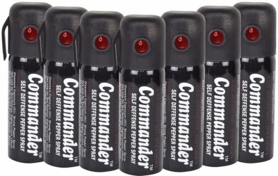 COMMANDER Self Defense Women Safety upto 10 feet Range Dispensable Combo Pack 7 Pepper Stream Spray