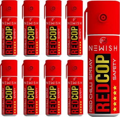 NEWISH Powerful Red Chilli Pepper Spray Self Defence for Women Pack Of 9 Each 55 ml Pepper Stream Spray