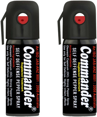 COMMANDER Self Secure Shield Self Defence Women Safety upto 10 feet Range Dispensable Combo Pack of 2 Pepper Stream Spray