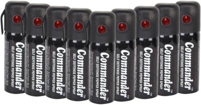 COMMANDER Self Defense Women Safety upto 10 feet Range Dispensable Combo Pack 9 Pepper Stream Spray