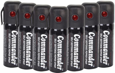 COMMANDER Self Defense Women Safety upto 10 feet Range Dispensable Combo Pack 7 Pepper Stream Spray