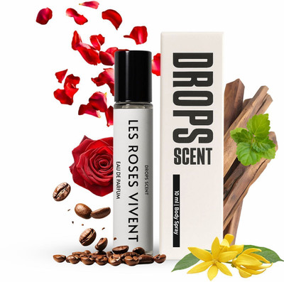DROPS SCENT Les Roses Vivent | Eau De Parfum | Woody Aromatic Rose Scent | Long Lasting Perfume  -  10 ml(For Women)