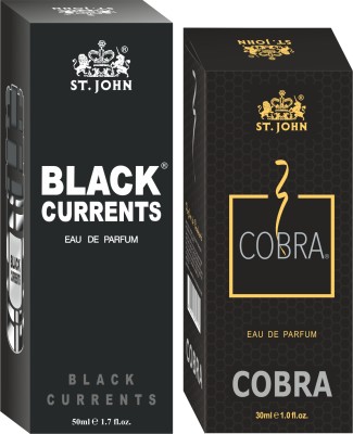 ST-JOHN Cobra 30ml & Black Current 50ml Body Perfume Combo Gift Pack Eau de Parfum  -  80 ml(For Men & Women)