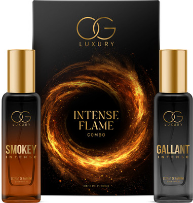 OG LUXURY Intense Flame Combo Perfume | Long Lasting Premium Smokey & Gallant | 20 ml each Extrait De Parfum - 40 ml(For Men)