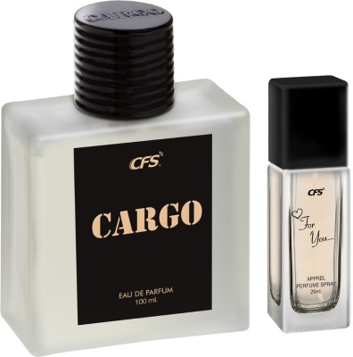 CFS Cargo Black 100ml Eau De Parfum & For You 25ml Long lasting Perfume Eau de Parfum  -  125 ml(For Men & Women)