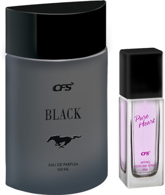 CFS Black 100ml Eau De Parfum & Pure Heart Pink 25ml Long lasting Perfume Eau de Parfum  -  125 ml(For Men & Women)