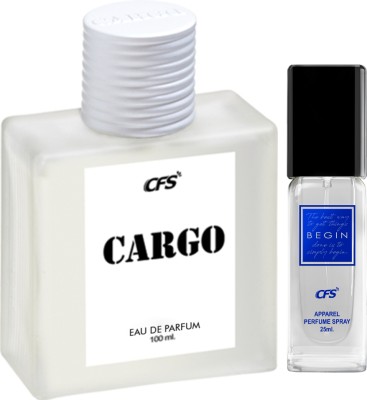 CFS Cargo White 100ml Eau De Parfum & Begin Blue 25ml Long lasting Perfume Eau de Parfum  -  125 ml(For Men & Women)