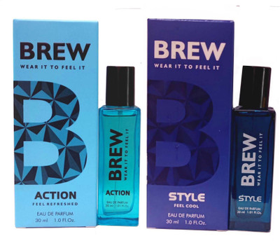 BREW 1 ACTION 1 STYLE PERFUME ,30 ML EACH , PACK OF 2 . Eau de Parfum  -  60 ml(For Men & Women)
