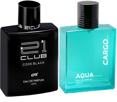 CFS Code Black & Cargo Aqua EDP Long Lasting Luxury Perfume Eau de Parfum  -  200 ml(For Men & Women)