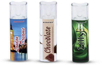 Syspro Combo Perfume of London Dreams, Chocolate and Lilly Pocket Perfume Set of 3 Each Perfume  -  15 ml(For Women)